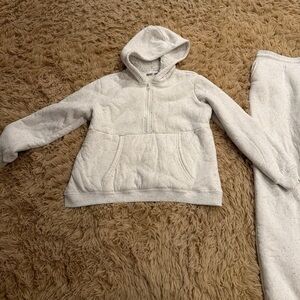 Girls Sherpa Lined Sweatsuit Set